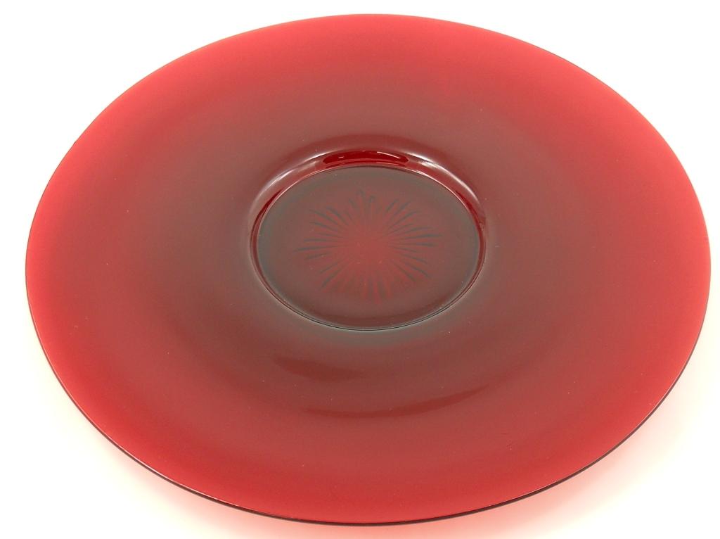 Ruby Red Glass Platter Tray-Base Plate Charger