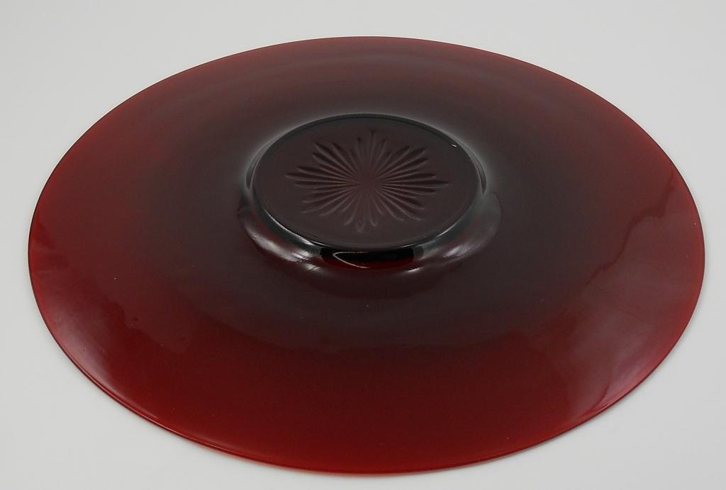 Ruby Red Glass Platter Tray-Base Plate Charger
