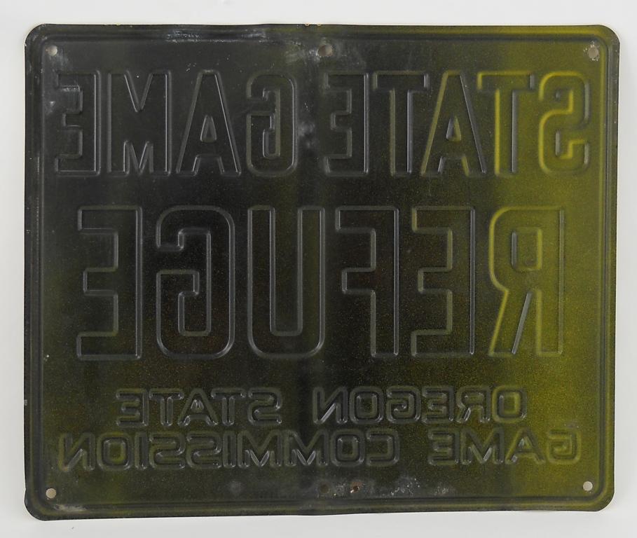 Oregon State Game Refuge Metal Sign