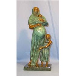 FAMILY MAGNIFICENT BRONZE SCULPTURE AFTER DAVID ALFARO SIQUEIROS