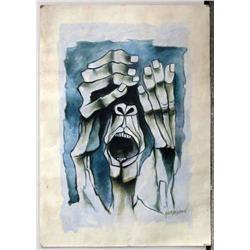 FEAR AFTER OSVALDO GUAYASAMIN DRAWING