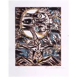 EVER FONSECA ENGRAVING FISH NIGHT SUGAR AND SILKSCREEN PRINTING