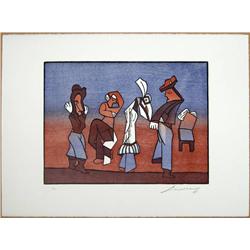 JOSE LUIS CUEVAS  WOOD ENGRAVING SOBRE LA VIDA II ETCHING