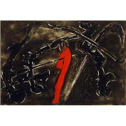 IRENIU GARCIA ENGRAVING WIND ANIMAL COLAGRAFIA