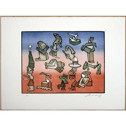 JOSE LUIS CUEVAS  WOOD ENGRAVING SOBRE LA VIDA I ETCHING