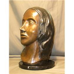 FEMALE HEAD MAGNIFICENT BRONZE SCULPTURE AFTER ELIE NADELMAN
