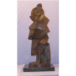 MAN WITH CLARINET  MAGNIFICENT BRONZE SCULPTURE AFTER JACQUES LIPCHITZ