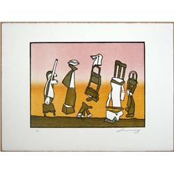 JOSE LUIS CUEVAS  WOOD ENGRAVING SOBRE LA VIDA III ETCHING