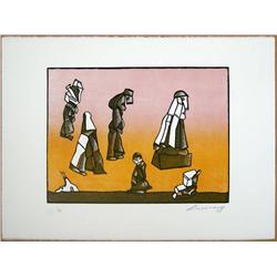 JOSE LUIS CUEVAS  WOOD ENGRAVING SOBRE LA VIDA IV ETCHING