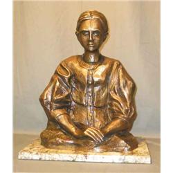 A GIRL FROM KRAKOW MAGNIFICENT BRONZE SCULPTURE AFTER KONSTANTY LASZCZKA