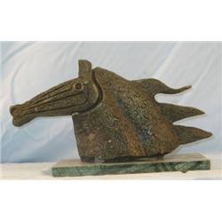 HORSE HEAD  MAGNIFICENT BRONZE SCULPTURE AFTER GEORGES BRAQUE