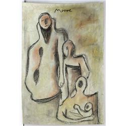 FAMILY  AFTER HENRY MOORE DRAWING