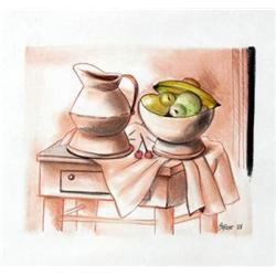 STILL LIFE AFTER FERNANDO BOTERO DRAWING