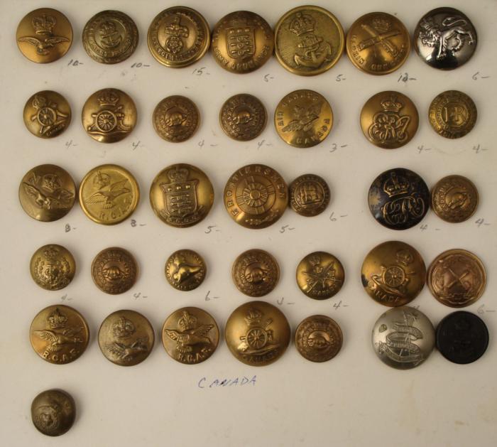 36 Canadian Military Buttons Vintage Collection Canada