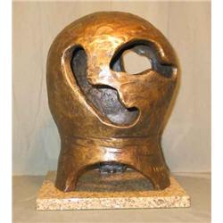 HEAD  MAGNIFICENT BRONZE SCULPTURE AFTER JACQUES LIPCHITZ