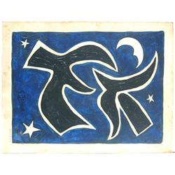 DOVES  AFTER GEORGES BRAQUE DRAWING