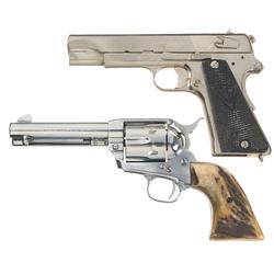 One European Pistol and One American Revolver