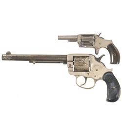 Two Nickel Antique Revolvers