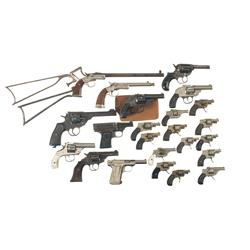 Collection of One Rifle, One Shotgun, Three Pistols and Nineteen Revolvers