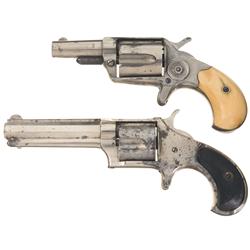 Two Antique Spur Trigger Revolvers