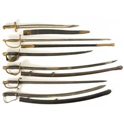 U.S. Navy Model 1861 Sword Bayonet for Dahlgren Plymouth Rifle and Five Swords