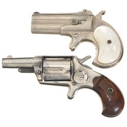 One Remington Derringer and One Colt Revolver