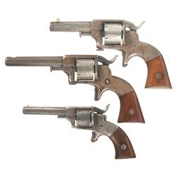 Three Allen & Wheelock Sidehammer Revolvers
