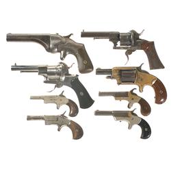 Three Antique Revolvers and Five Pistols