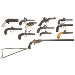 Eleven Handguns and One Pocket Rifle