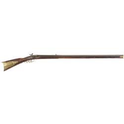 John Brom Marked Full Stock Percussion Conversion Kentucky Rifle