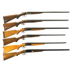 Six Hammerless Double Barrel Shotguns