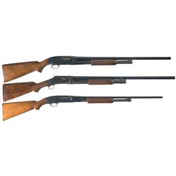 Three Winchester Takedown Slide Action Shotguns