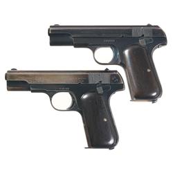Two Colt Model 1903 Pocket Hammerless Semi-Automatic Pistols