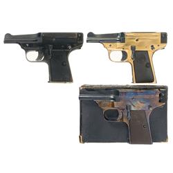 Three Davis Warner Infallible Model Semi-Automatic Pistols