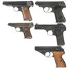 Image 1 : Five European Semi-Automatic Pistols