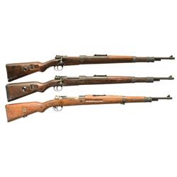 Three Model 98 Bolt Action Rifles