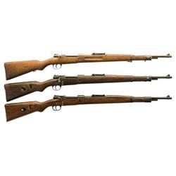 Three Mauser 98 Bolt Action Rifles