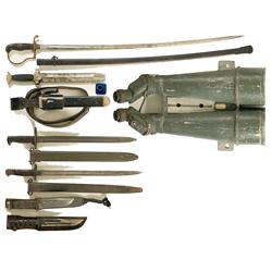 One Sword, Three Knives, Two Bayonets and Japanese Naval Binoculars