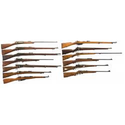 Thirteen Bolt Action Rifles and Carbines