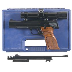Smith & Wesson Model 41 Semi-Automatic Pistol with Scope, Case and Extra Barrel