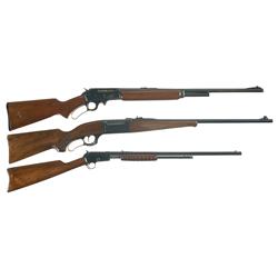 Two Lever Action Rifles and One Pump Action Rifle-