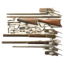 Collectors Lot of Six Winchester Frames with Winchester Parts