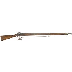 Suhl Marked Conversion Percussion Rifle with Bayonet