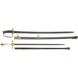 Reproduction Sword and Sheath with "CS" Style Markings and American Militia Non-Commissioned Officer
