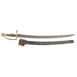 British Infantry Hanger with Leather Scabbard
