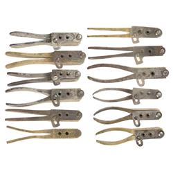 Group of Twelve Antique Bullet Molds