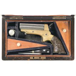 Sharps Model 1A Four Barrel Pepperbox Pistol with Case