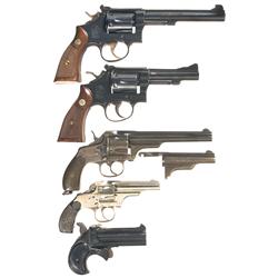 One Pistol and Four Revolvers