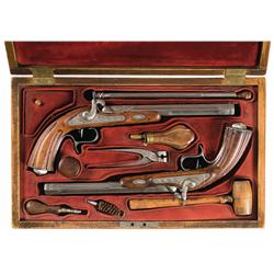 Two Percussion Target Pistols in Case