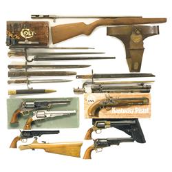 Assorted Handguns, Gun Parts, Bayonets, and Chastity Belt